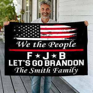 Custom Family Name We The People 1776 Let's Go Brandon Double-Sided Flag HO82 900350