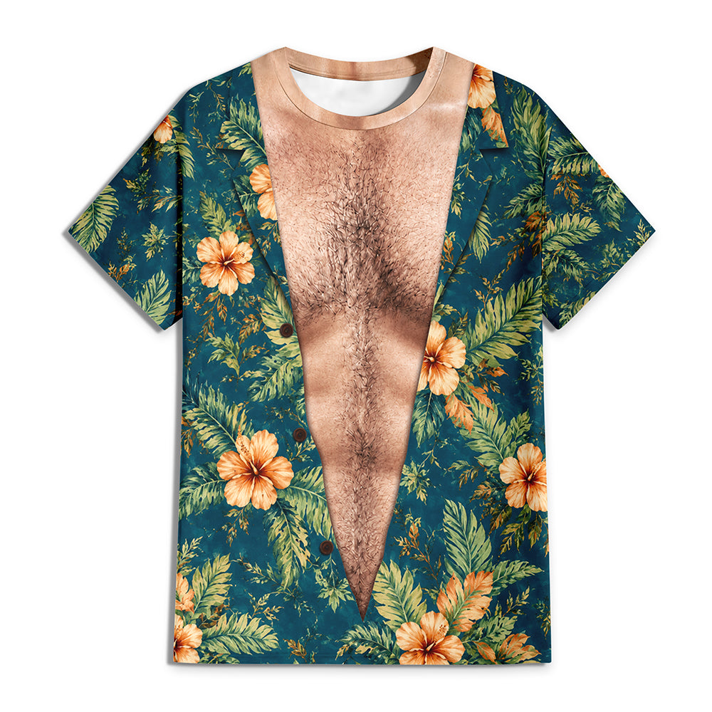 Custom Funny Hairy Body Hawaiian Full Print 3D Shirt TH10 170423