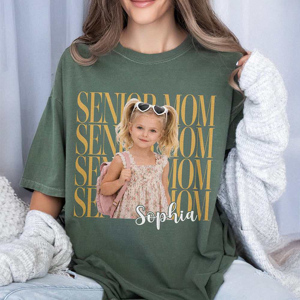 Custom Photo Senior Mom Comfort Shirt 2027, Personalized Class Of 2027 Gift, Proud Senior Mom Gift, Senior Mom Graduation Shirts HO82 903272