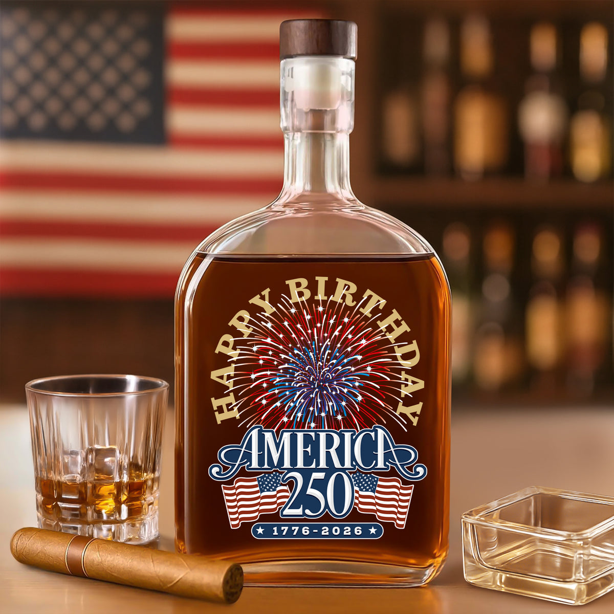 America 250 Semiquincentennial Fireworks Celebration Whiskey Bottle HO82 894614