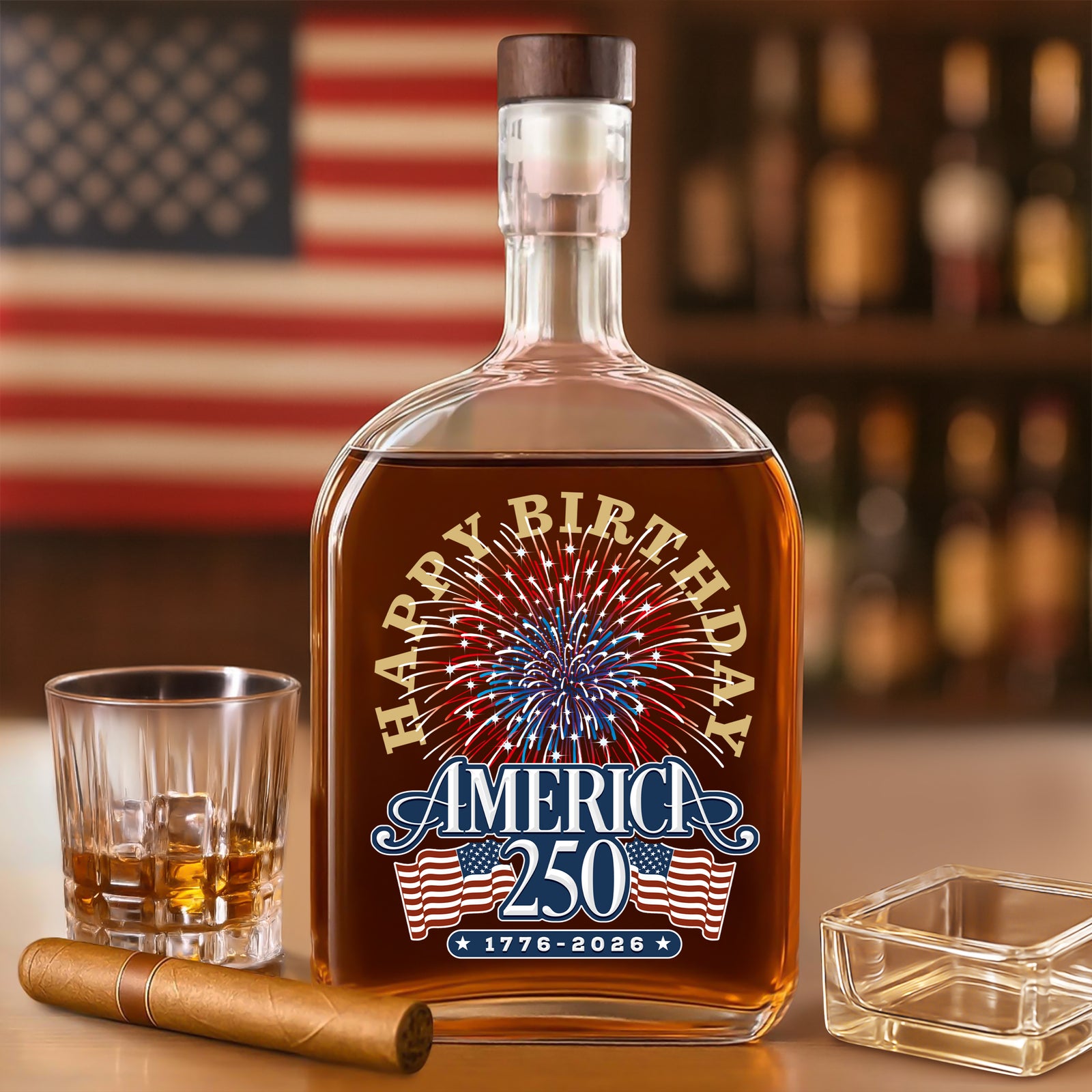 America 250 Semiquincentennial Fireworks Celebration Whiskey Bottle HO82 894614