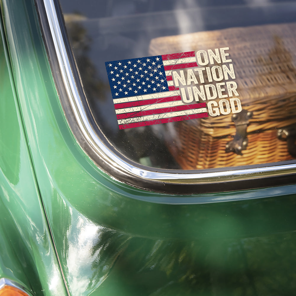 One Nation Under God America Flag Car Window Decal Sticker LM32 897229
