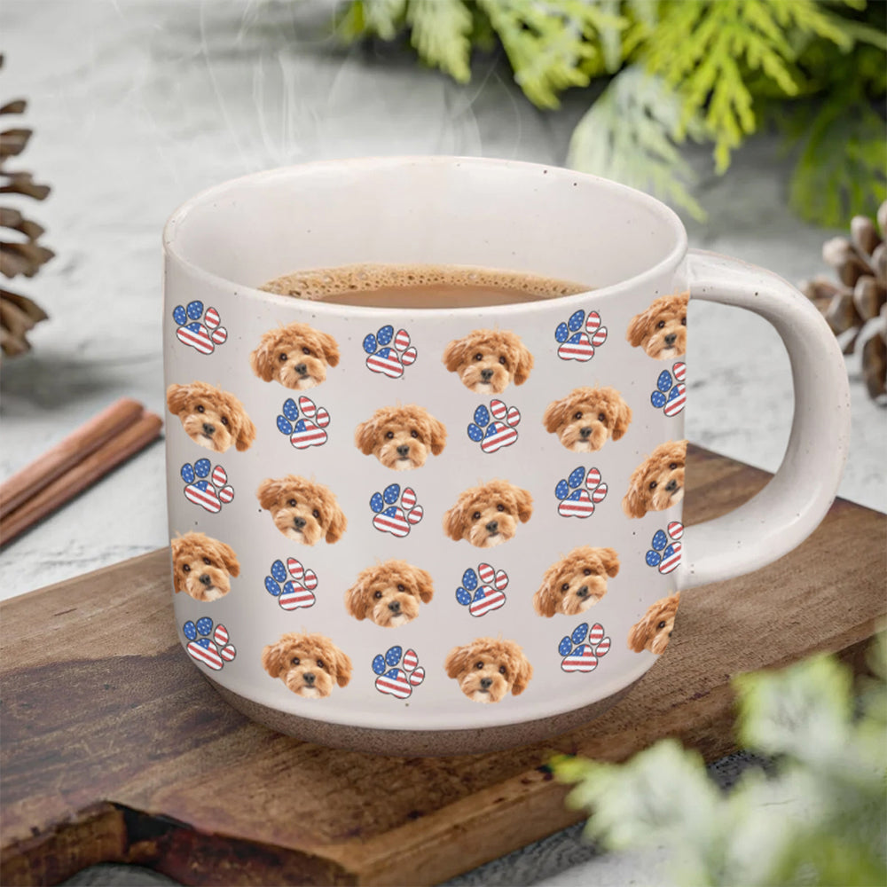 Custom Dog Cat Face Photo With Icon US Pottery Mug HA75 920400
