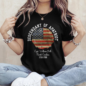 Personalized Name Descendant Of A Patriot Dark Shirt LM32 895543