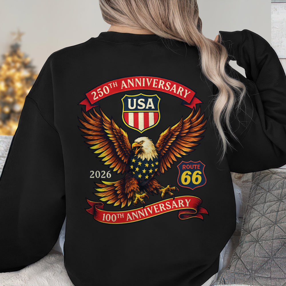 Celebrate America 250 & Honoring 100 Years of Route 66 Back Shirt CH07 910508