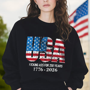 Kicking Ass For 250 Years Of Freedom Patriot Dark Shirt LM32 895157