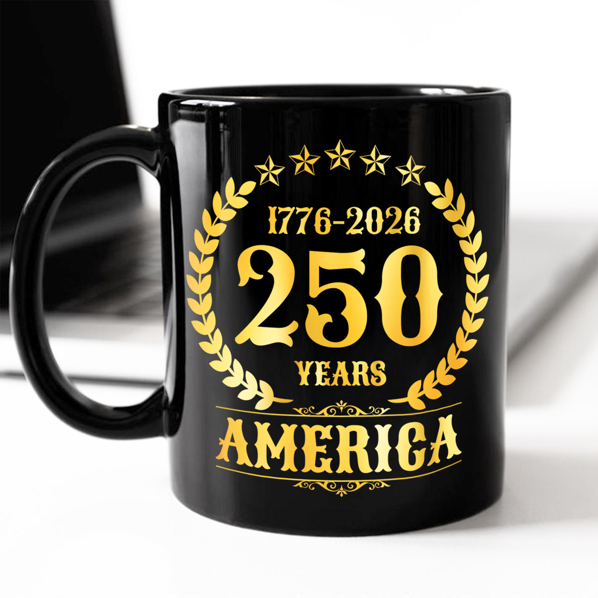 America 250 Years America 250th Anniversary Black Mug HA75 897420