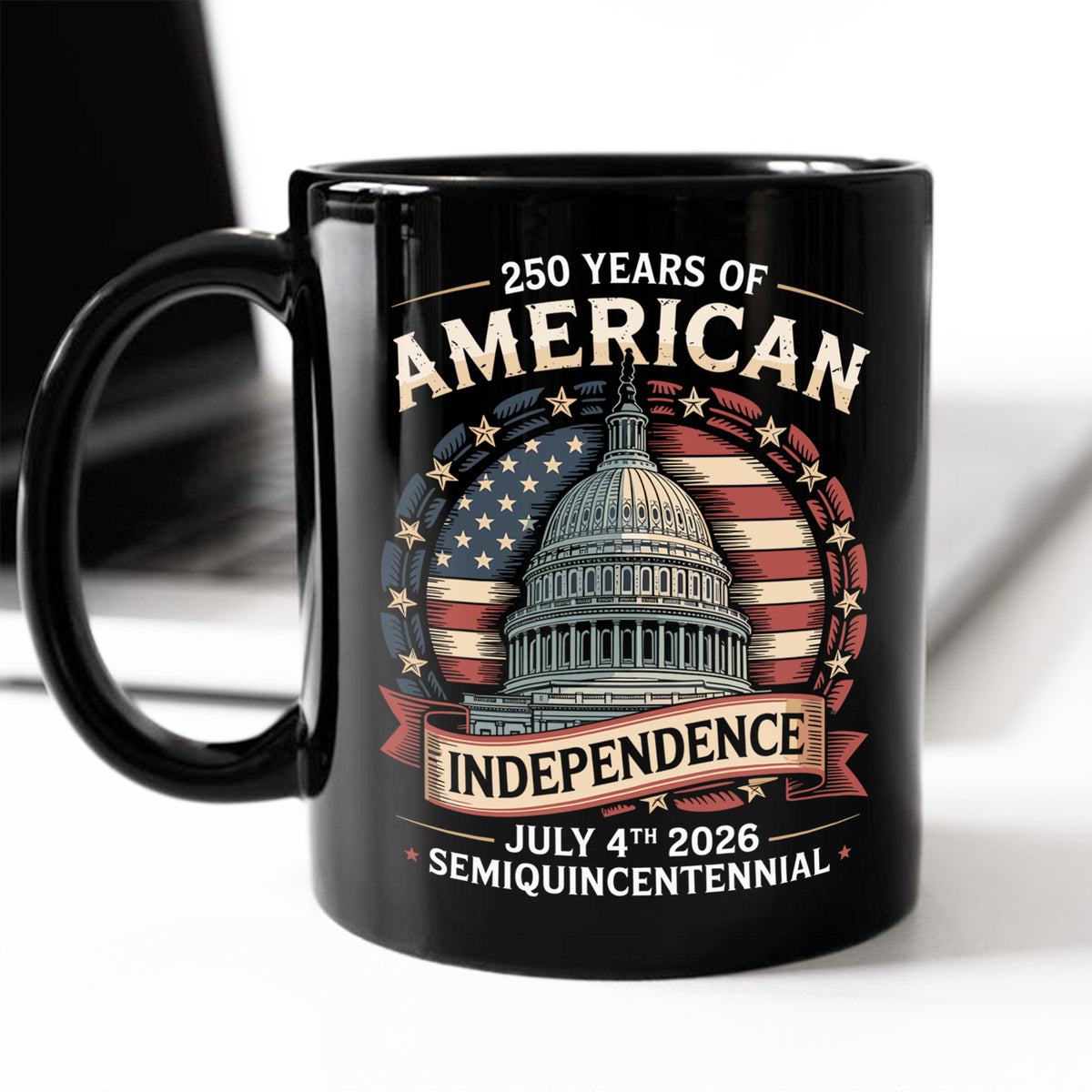 250 Years Of America Black Mug TH10 894655