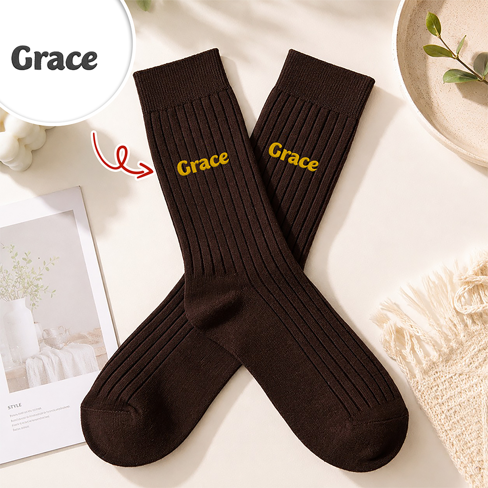 Personalized Custom Name Embroidered Socks TH10 170863
