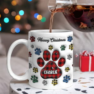 Custom Name Pawy Christmas 3D Inflated Effect Mug For Dog Lover TH10 894369
