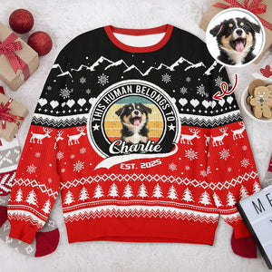 Custom Photo Human Belongs Dog Ugly Sweater For Pet Lovers HO82 900020