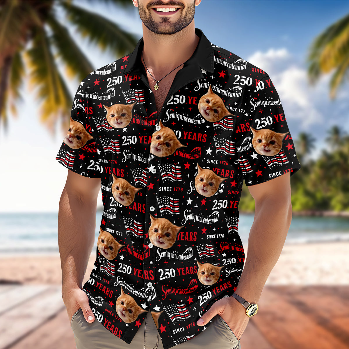 Custom Dog Cat Photo America 250 Semiquincentennial Hawaii Shirt LM32 899507