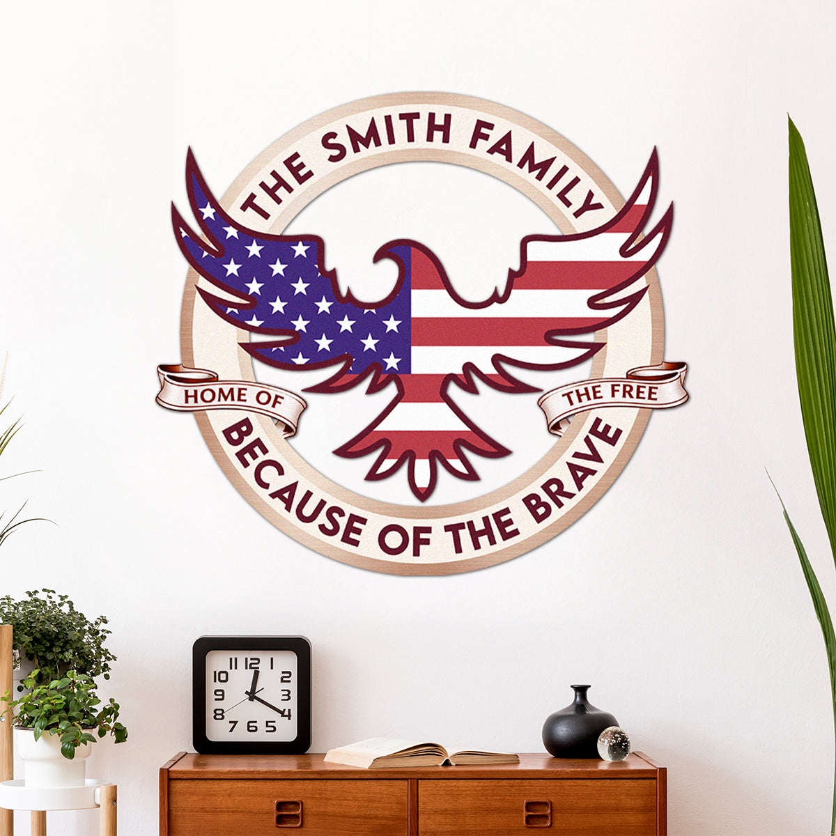 Custom Family Name Home Of The Free 250 Metal Sign TH10 898909