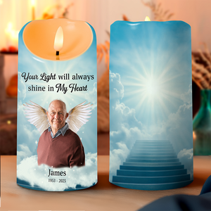Custom Photo Dad Mom Memorial Personalized Sympathy Gift For Family Members LED Candle CH07 895398