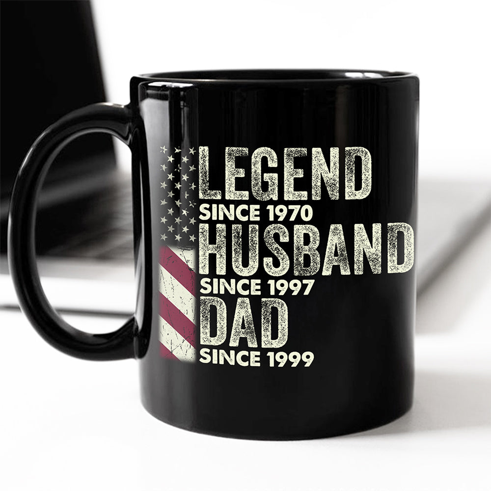 Personalized Legend Husband Dad Grandpa Black Mug TH10 892939