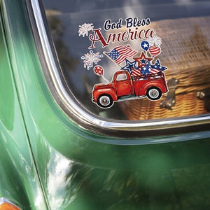 Custom Name God Bless America Patriotic Red Truck Car Window Decal Sticker LM32 897197