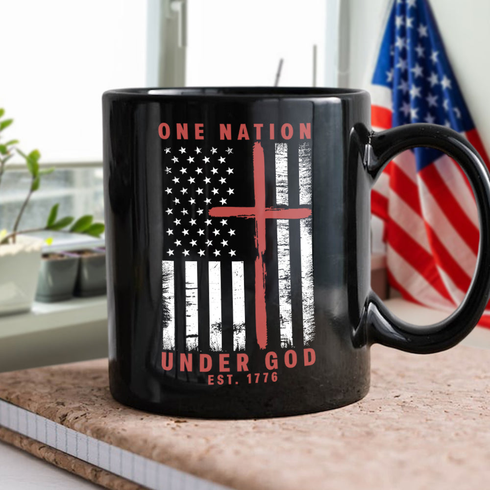 One Nation Under God Est. 1776 Black Mug LM32 895451