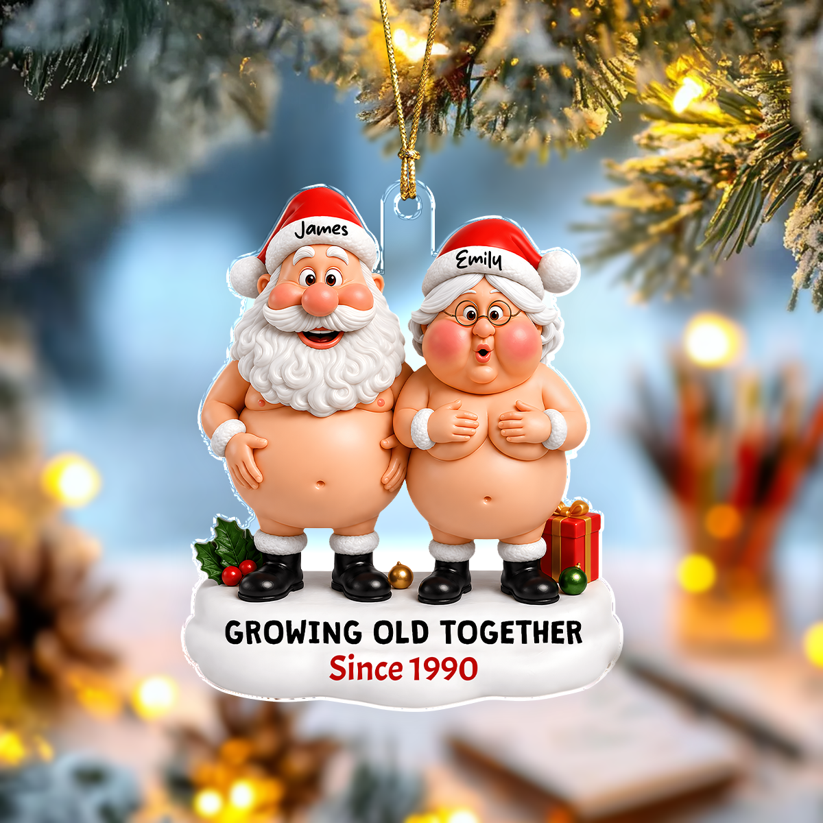 Personalized Growing Old Together, Acrylic Ornament For The Holidays TH10 170655