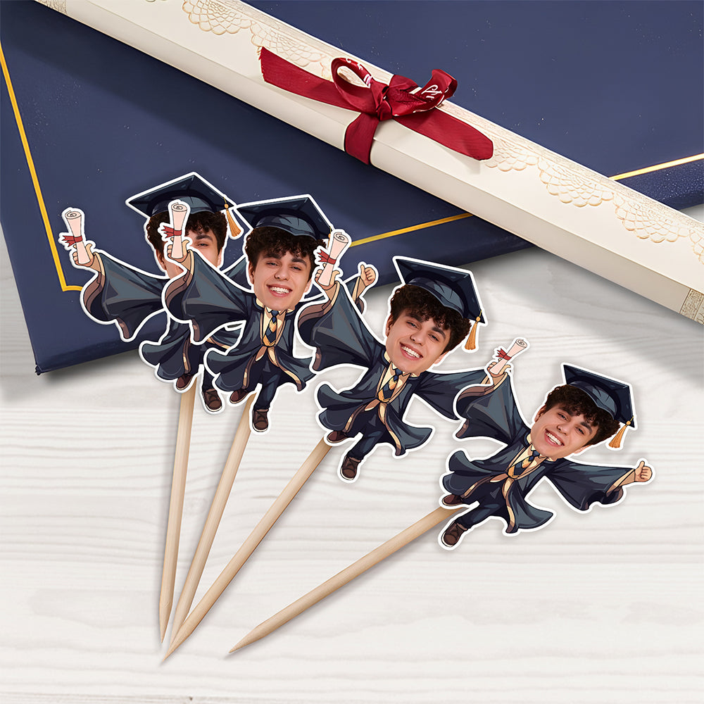 Custom Funny Face Graduation Class of 2026 Decoration Cupcake Toppers HO82 901340