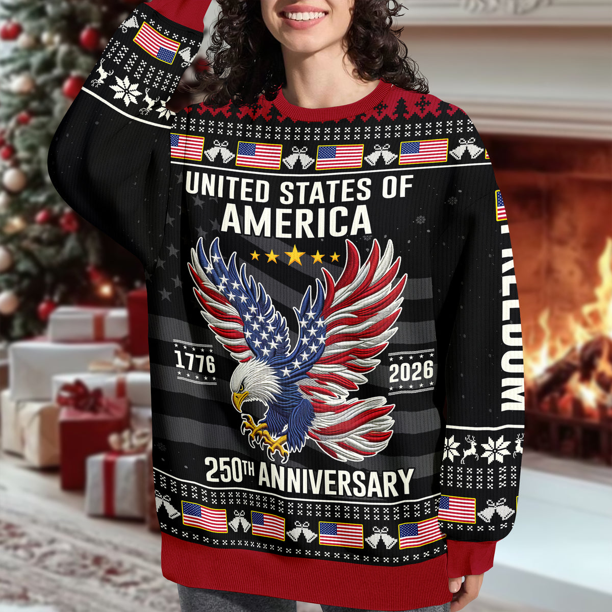 United State Of America Freedom 250 Years Ugly Sweater TH10 896559