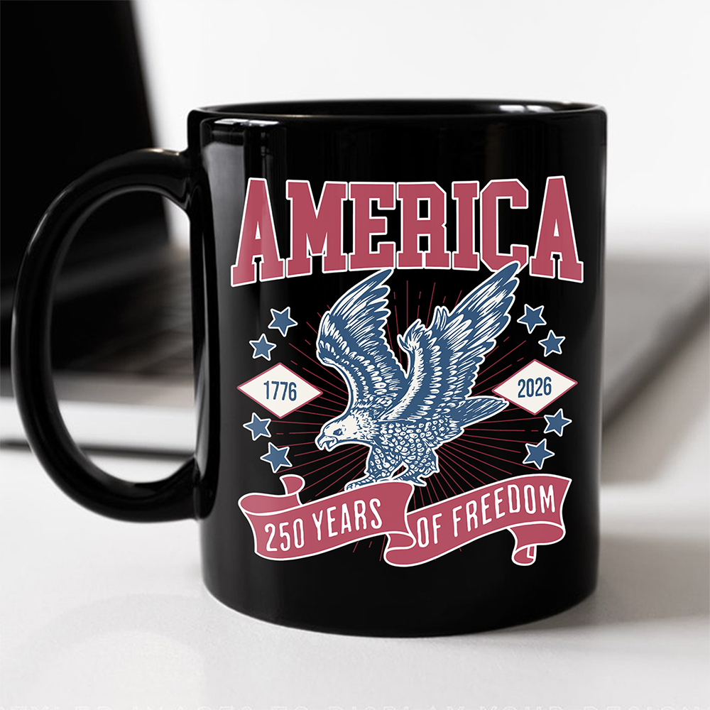 America 1776 - 2026 250 Years Of Freedom Black Mug HA75 897018