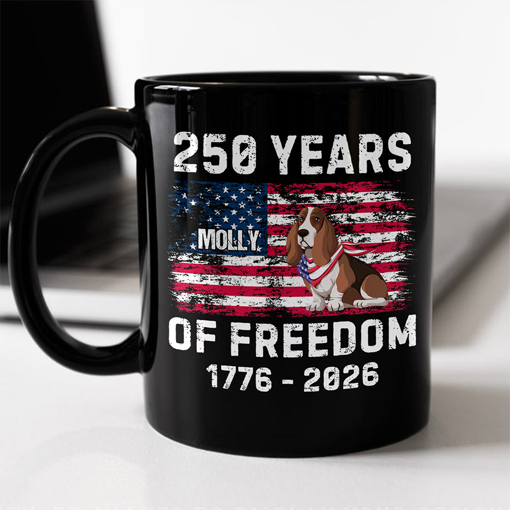Custom Dog America 250 of Freedom Black Mug For Dog Lovers LM32 895317
