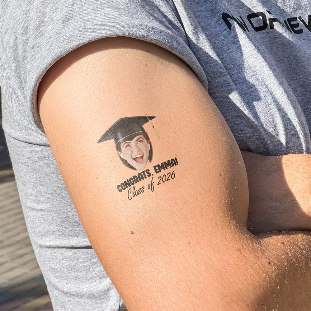 Custom Photo Graduation Party PHOTO Face Temporary Tattoos HO82 901382