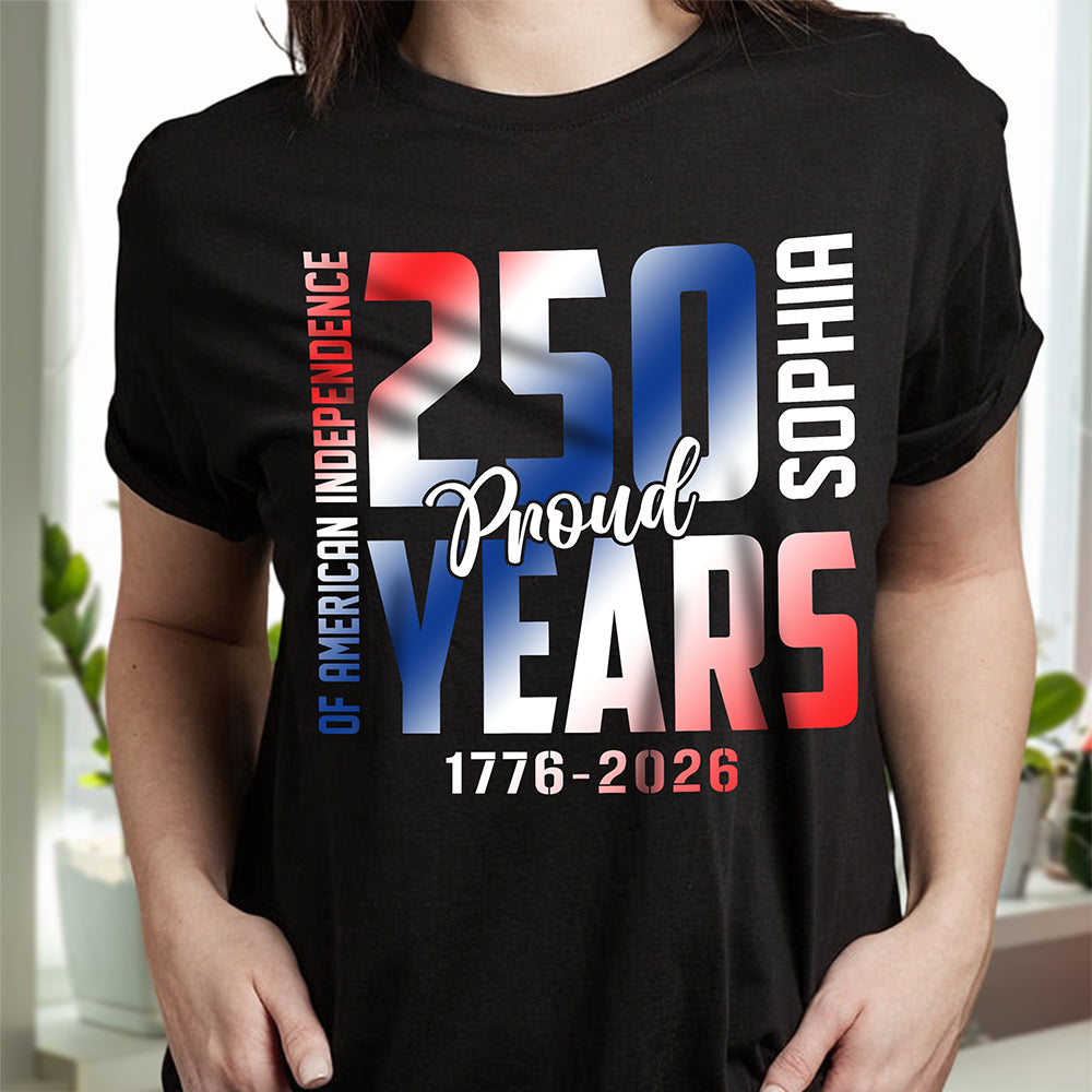 Custom Name 250 Years of American Independence Patriot Dark Shirt LM32 895147
