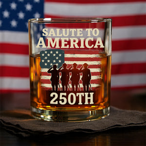 Salute To America 250th Veteran Whiskey Glass Happy America 250 Gifts CH07 896726