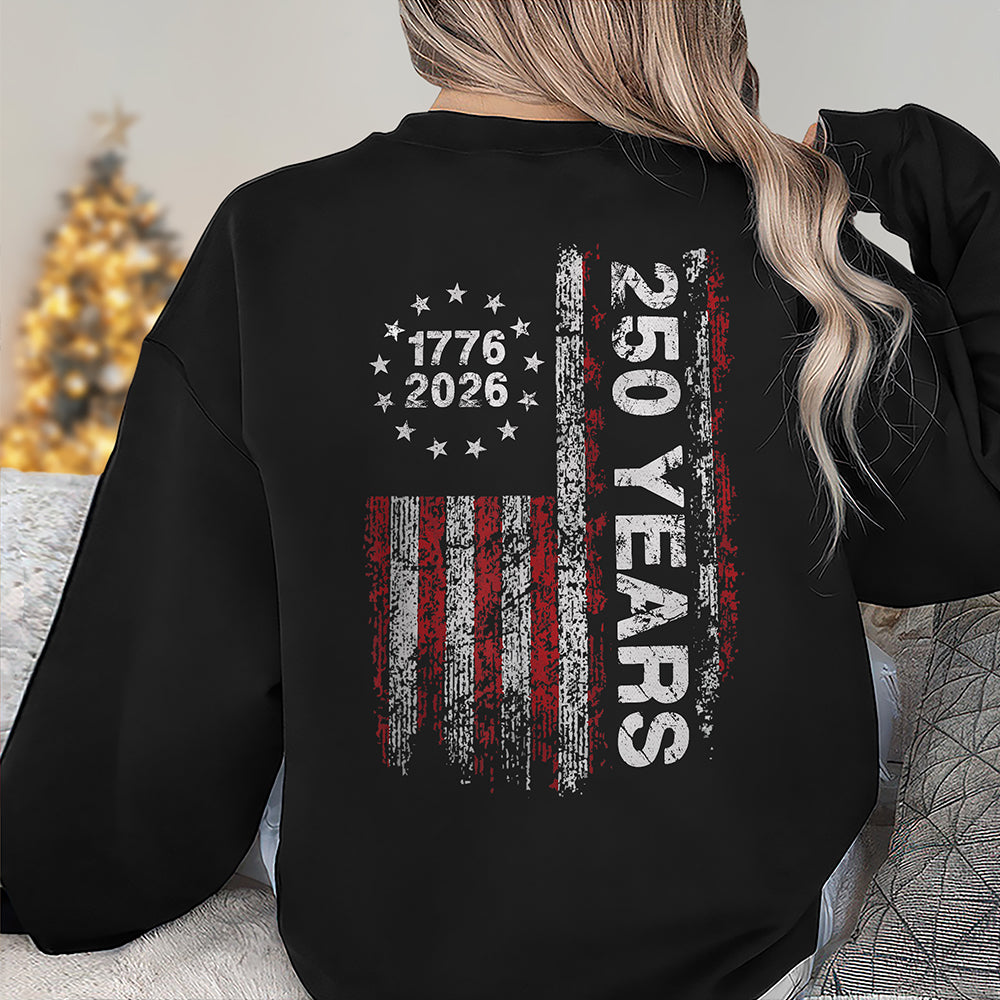 America 250th Birthday US Flag 250 Years We The People Back Side Dark Shirt HA75 897382