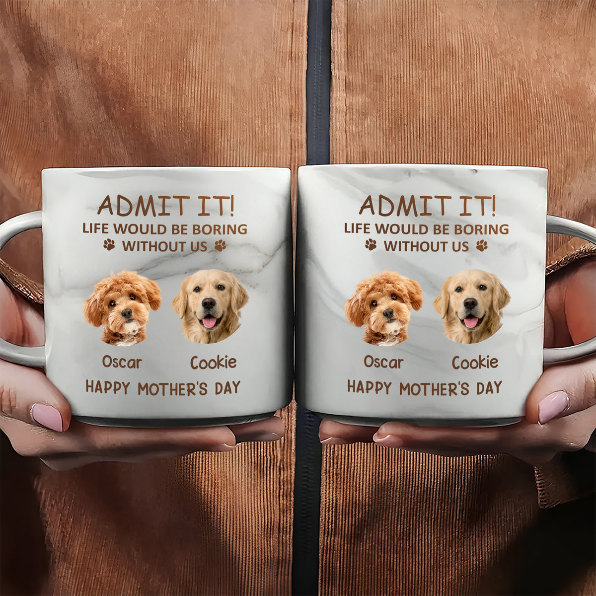 Custom Photo Life Would Be Boring Without Me Dog Cat Marble Mug HA75 891970