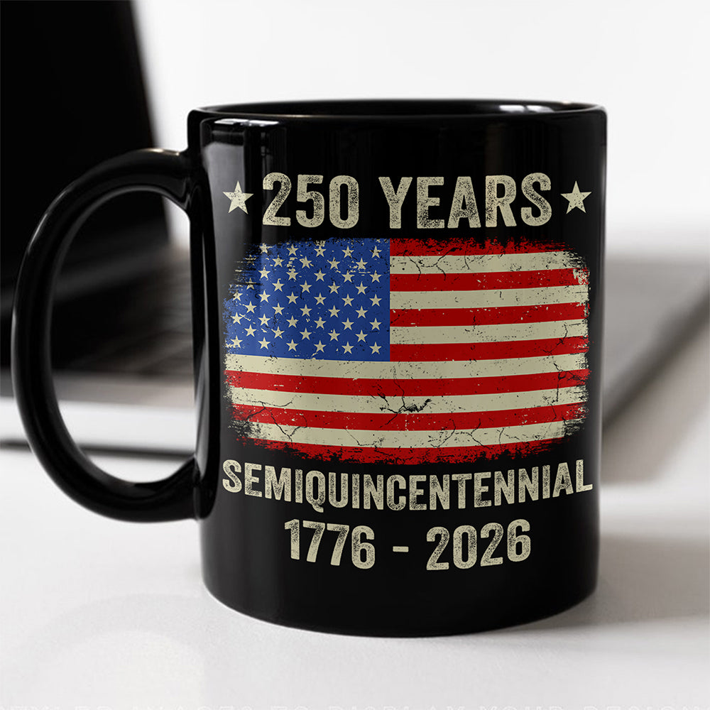 Celebrate 250th Anniversary United States Semiquincentennial Black Mug HO82 894772