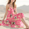 Custom Photo Aloha Hawaiian Dog Women's V-Neck Cami Maxi Dress HO82 893666
