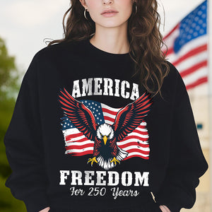 America 250 Years of Freedom Patriotic Eagle Flag Dark Shirt HA75 897136