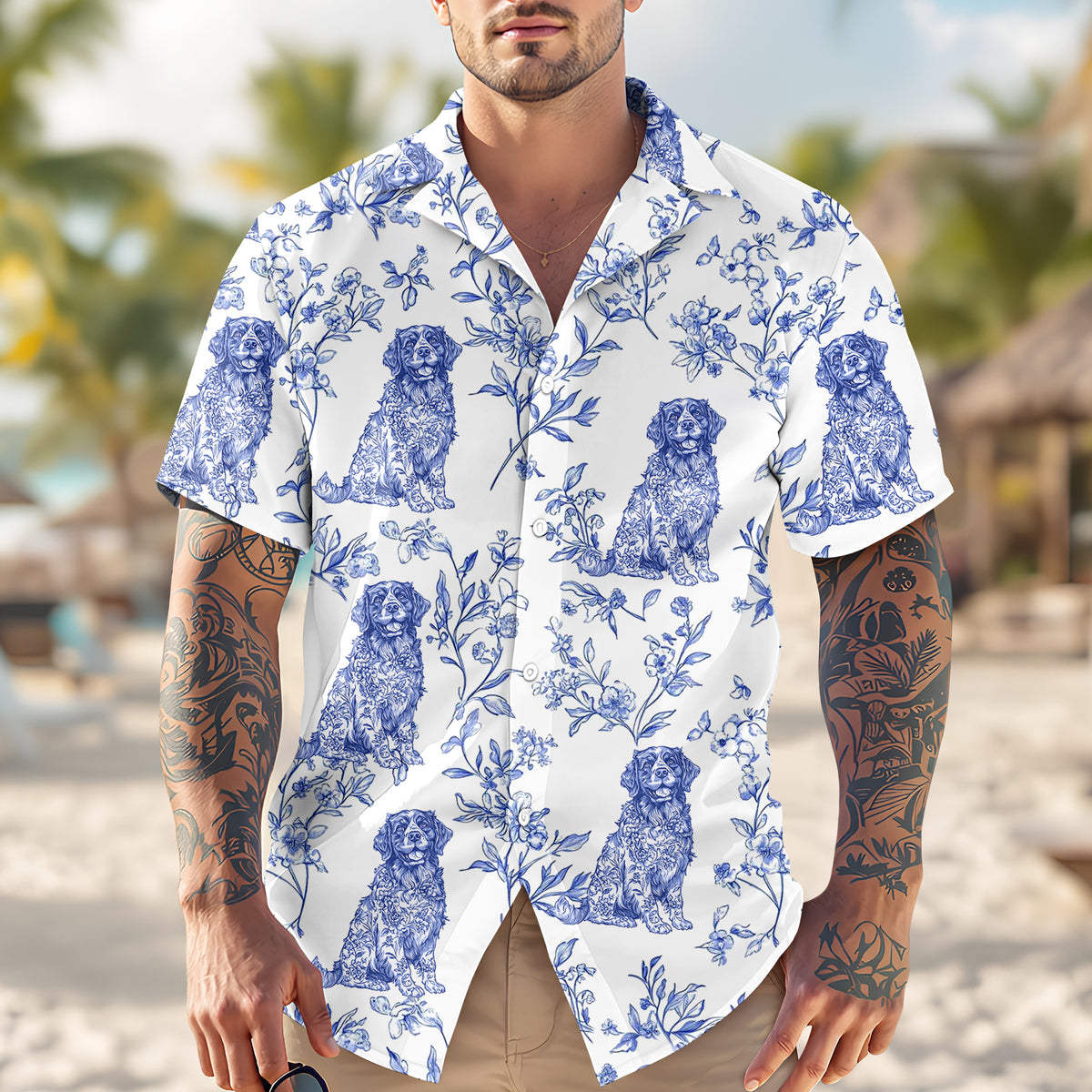 Dog Toile Fabri - Personalized Hawaiian Shirt, Gift For Dog Lover CH07 896076