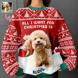 We Woof You A Merry Christmas Custom Dog Photo Ugly Sweater CH07 896502