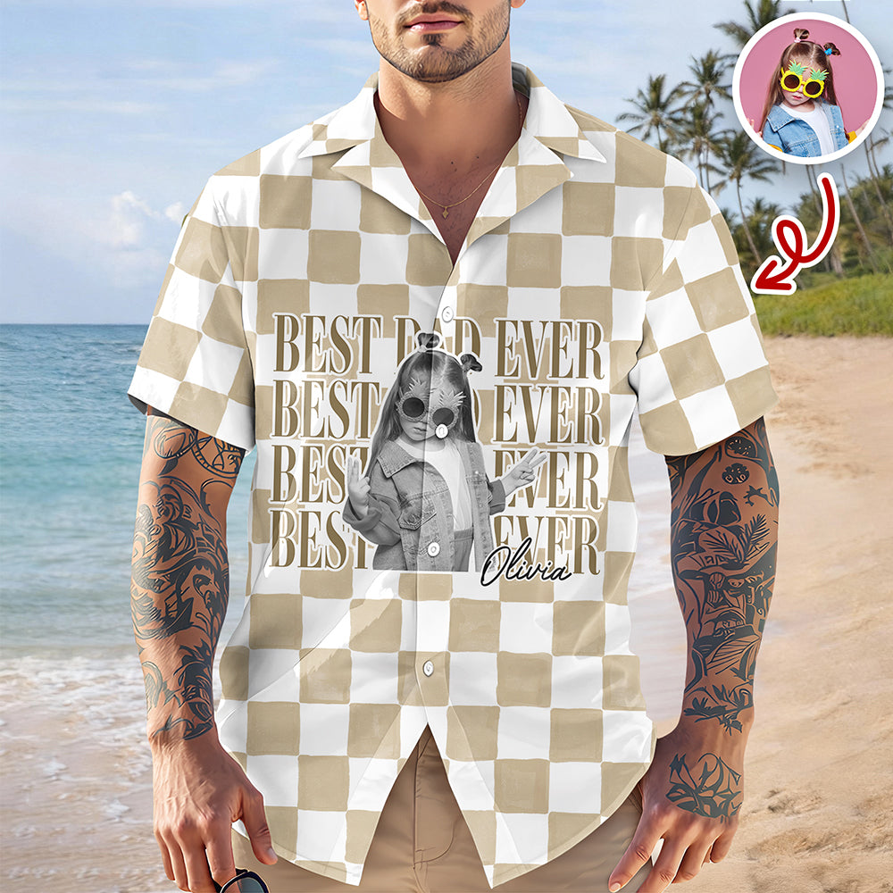 Custom Vintage Photo Best Dad, Mom Ever Hawaii Shirt Gift For Parent CH07 911500