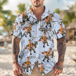 Custom Funny Photo Hunting Dad Hawaiian Shirt For Hunting Season CH07 895770