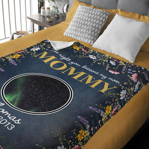 The Night You Became Mom Grandma Personalized Star Map Blanket Mother's Day Gift CH07 895296