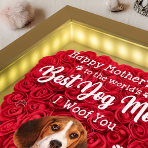 Custom Cute Dog Face To Dog Mom Heart Flower Shadow Box For Mother's Day LM32 893275