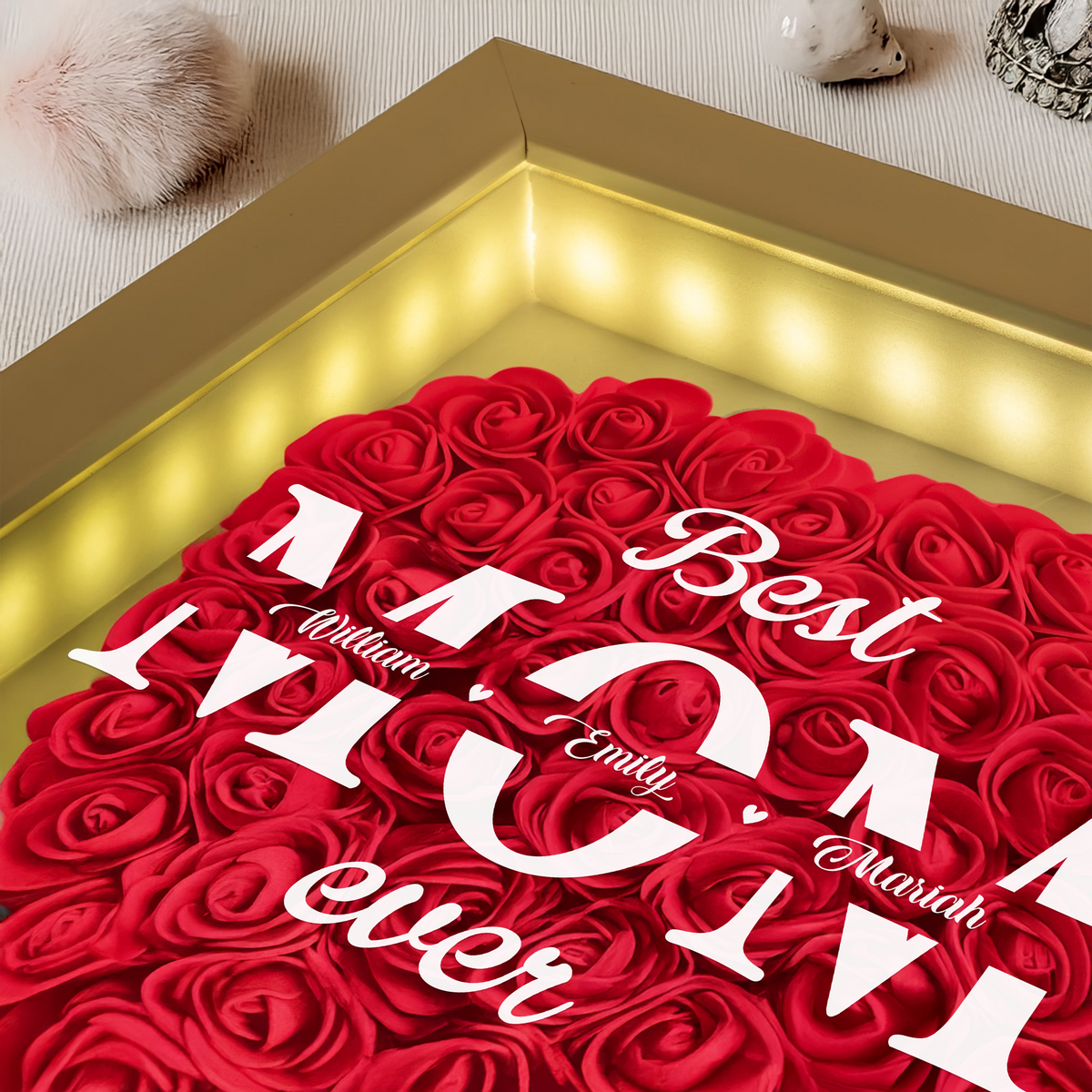 Best Mom Ever Personalized Flower Shadow Box Mother's Day Gift CH07 895464