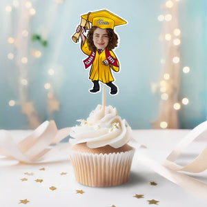 Custom Photo Graduate Personalized Cupcake Toppers Graduation Day Party Decor CH07 895328