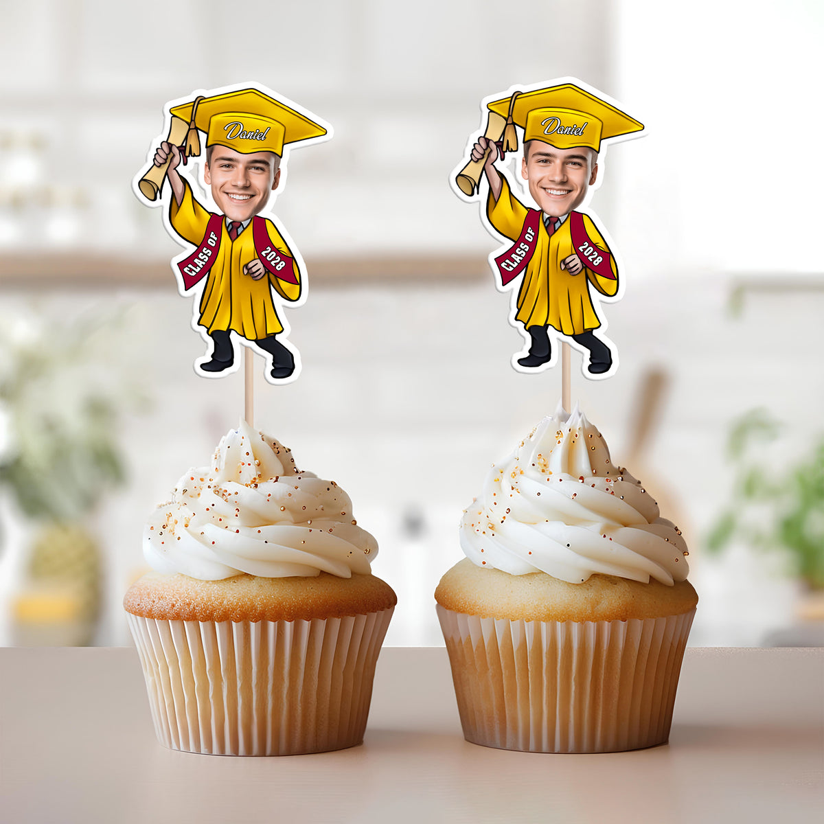 Custom Photo Graduate Personalized Cupcake Toppers Graduation Day Party Decor CH07 895328