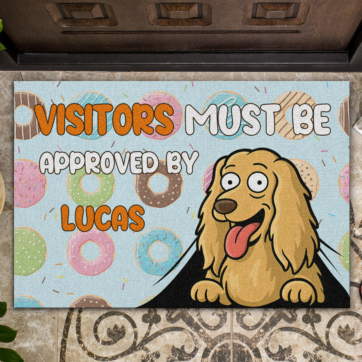 Personalized Funny Dog Visitors Must Be Approved By This Dog Doormats LM32 893353