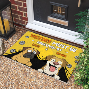 Personalized Funny Dog Visitors Must Be Approved By This Dog Doormats LM32 893353