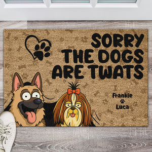 Sorry The Dogs Are Twats Personalized Welcome Doormat Gift For Dog Lover HO82 893720