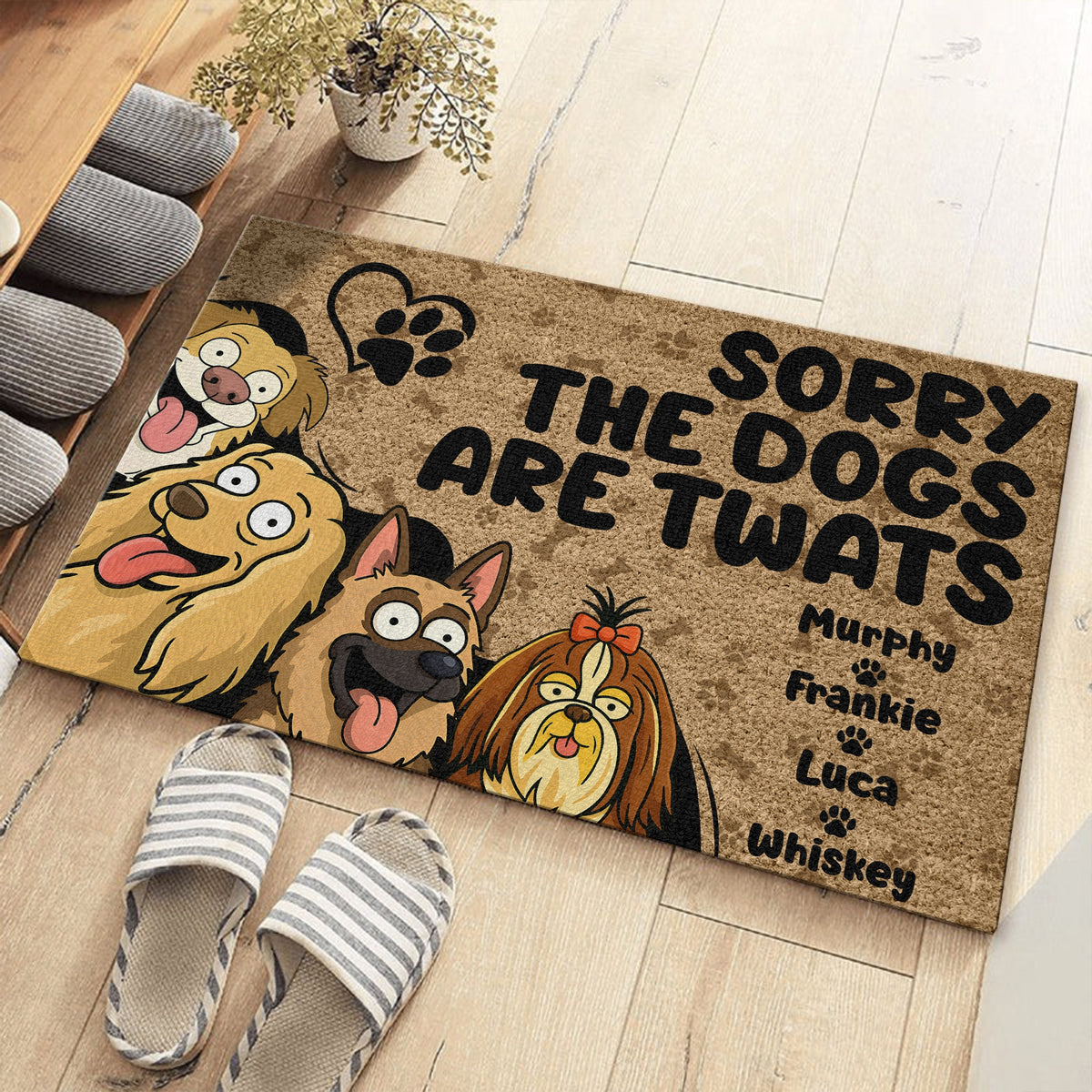 Sorry The Dogs Are Twats Personalized Welcome Doormat Gift For Dog Lover HO82 893720