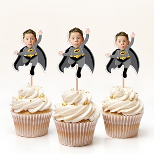 Custom Superheroes Photo Cupcake Toppers Peronalized Birthday Gift CH07 895348