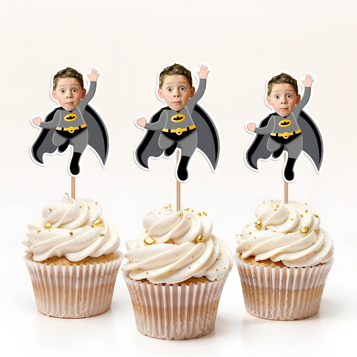 Custom Superheroes Photo Cupcake Toppers Peronalized Birthday Gift CH07 895348