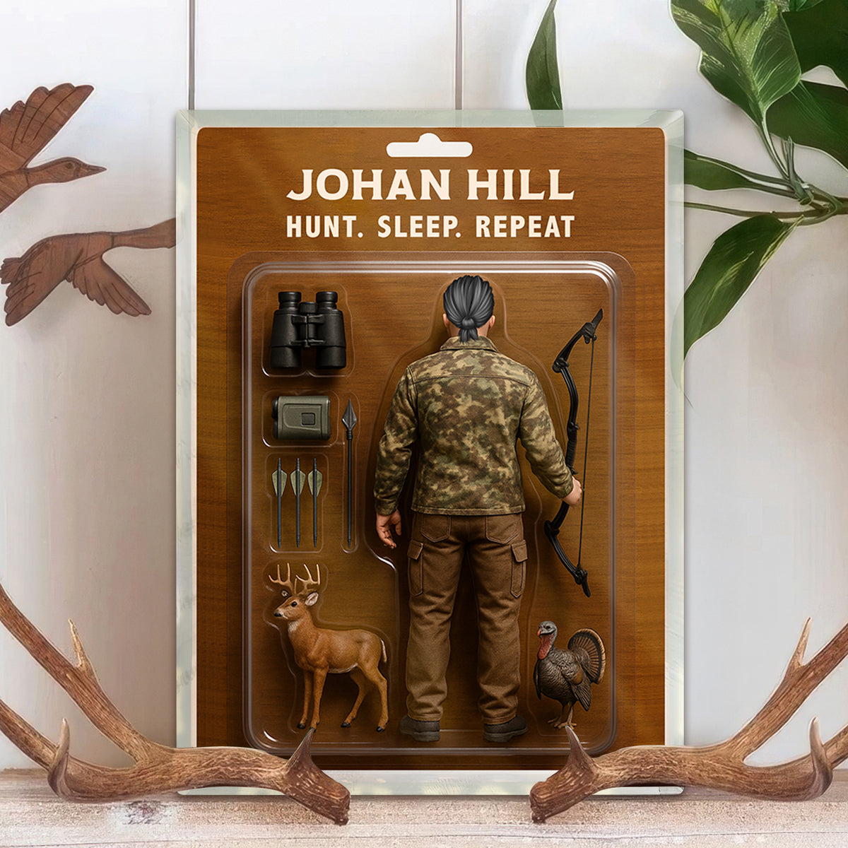 Personalized Realistic Dad's Favorite Type Of Hunting Acrylic Block Plaque Gift LM32 893459